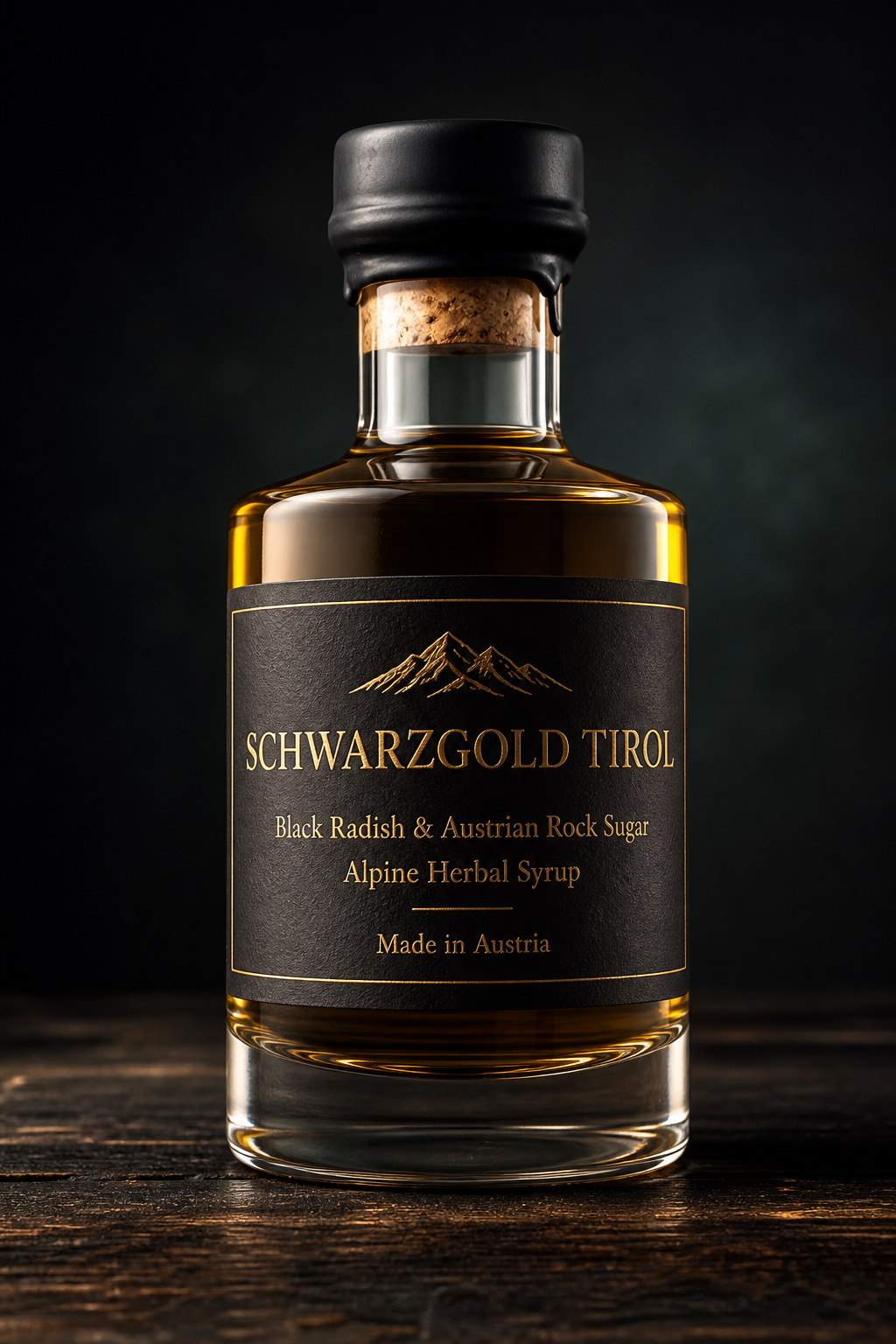 Flasche SCHWARZGOLD im Studio